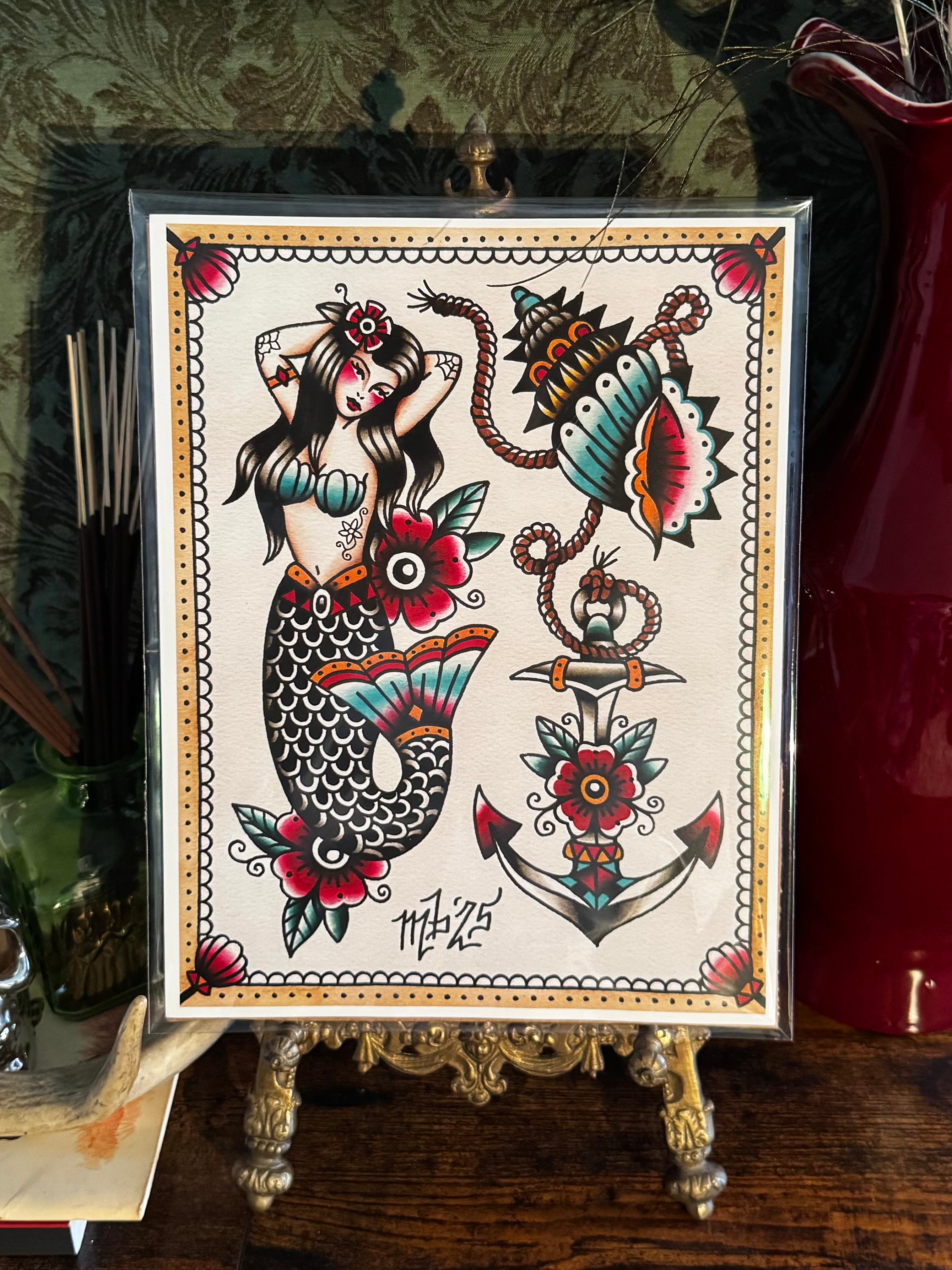 FLORAL MERMAID PRINT